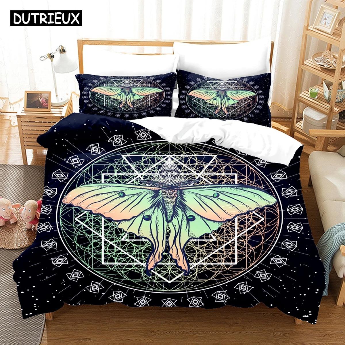 

3D Череп Скелет Мотыльки Мандала Комплекты Постельного Белья Пододеяльник Наволочка Твин Фул Квин Кинг Постельные Принадлежности Постельное Белье 70x133cm 2pcs