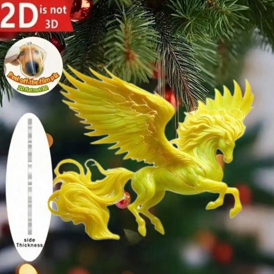 Pferd Anhänger Acryl 2D Realistische Pferd Ornament mit Aufhängeschlaufe Auto Innendekoration Weihnachtsbaum Hängeanhänger