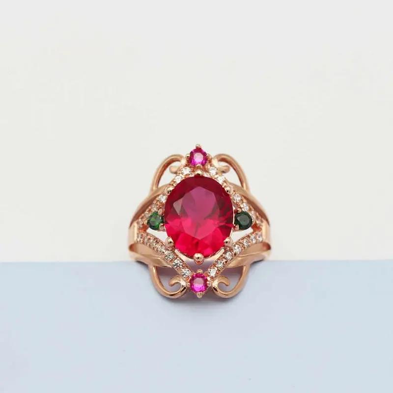 

Вдохновение Цвет Кристалл Ромб Рубиновые Кольца для Женщин с Покрытием Розовым Золотом Модное Роскошное Обручальное Кольцо Циркон resizable красный