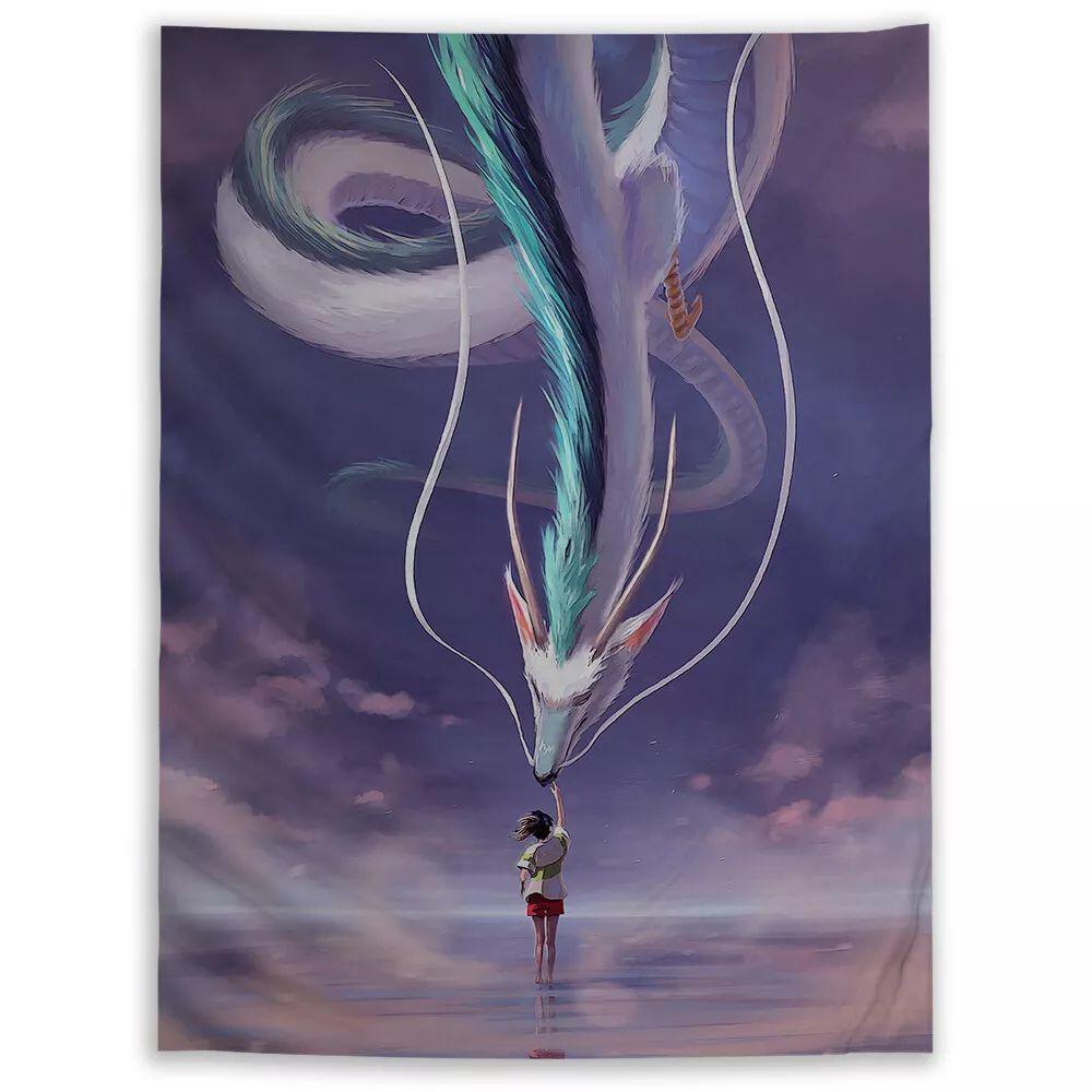 Tapestry poster with a mandala from the movie Spirited Away 75x100 чёрный