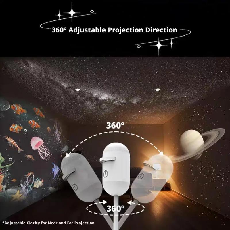 2-in-1 Mini Galaxy Star Projector Night Light LED Starry Sky Ambient Lamp for Bedroom Sleep & Decoration LED Atmosphere Light
