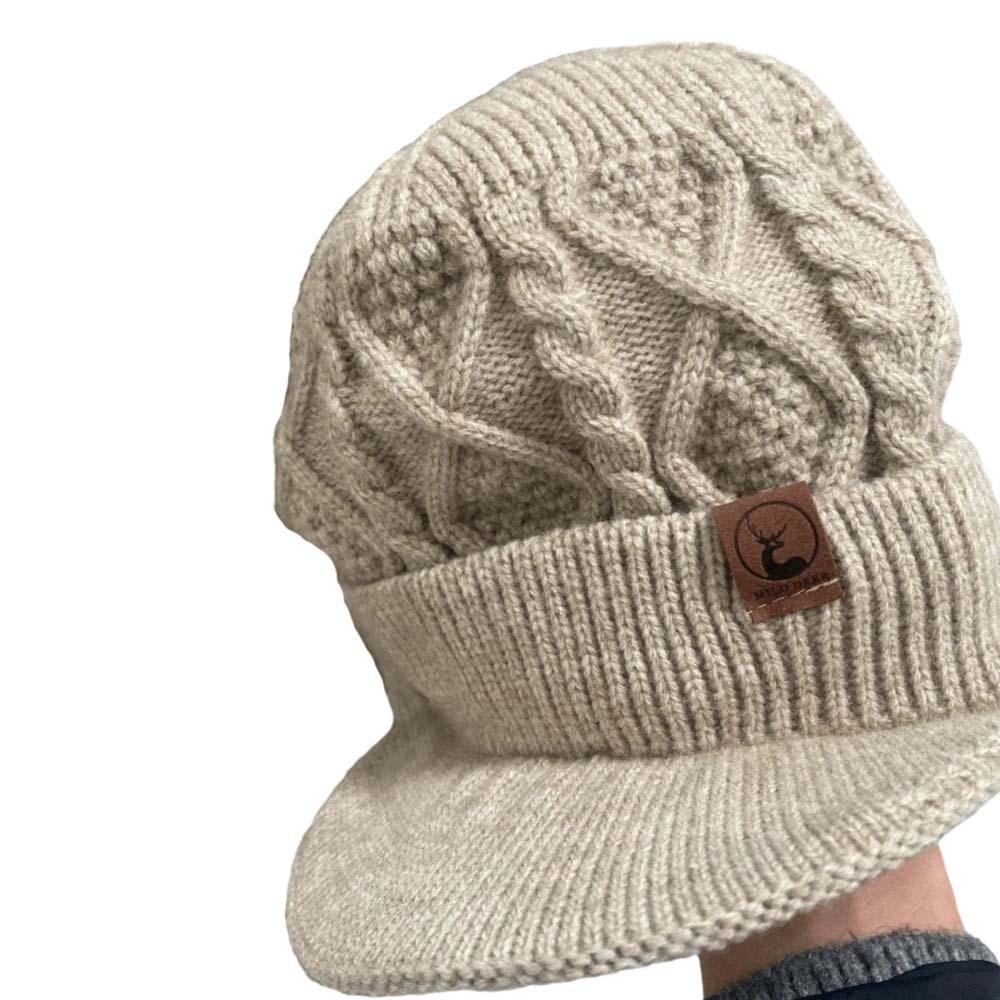 Plush Fur Lined Earflap Cap Thick Knitted Hat Unisex Winter Beanie Hat  Daily