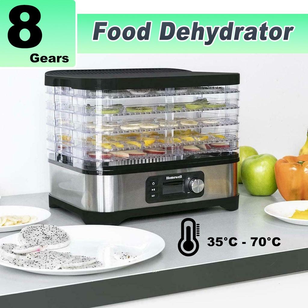 220V 5 Tăvi Uscător Alimente Deshidrator Deshidrator Alimentar Casnic cu Temporizator Digital și Control Temperatură pentru Fructe Legume Carne Vită