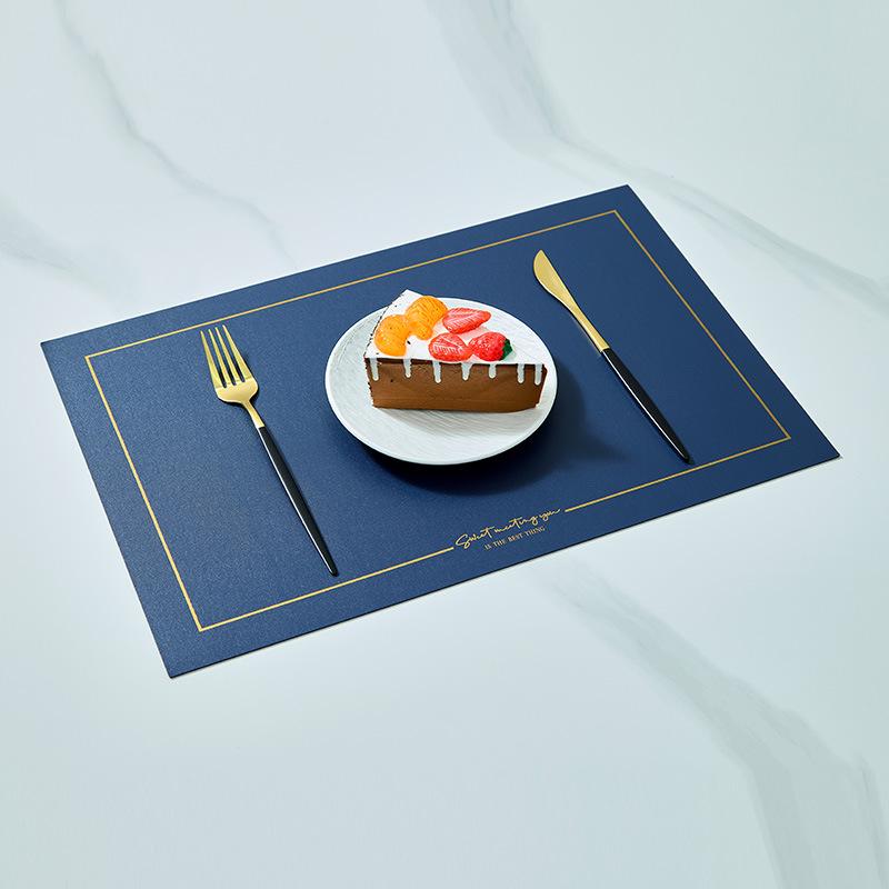 In Stock Waterproof Leather/PVC Placemat: Western Dining and Heat-Resistant Square Mat for Living Room or Hotel Use.