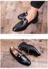 Men's Large Suede Pointed Toe Leather Loafers - British Style Formal/Casual Slip-ons