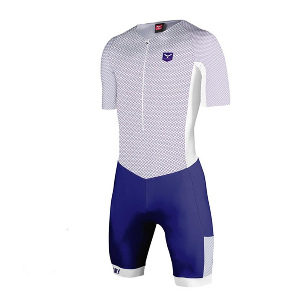 Taymory Pro Triathlon Racing Suit Men's Distance Jumpsuit Custom Trisuit LD AEROSKIN WHITE Cycling/Running/Swimming Clothing Kit