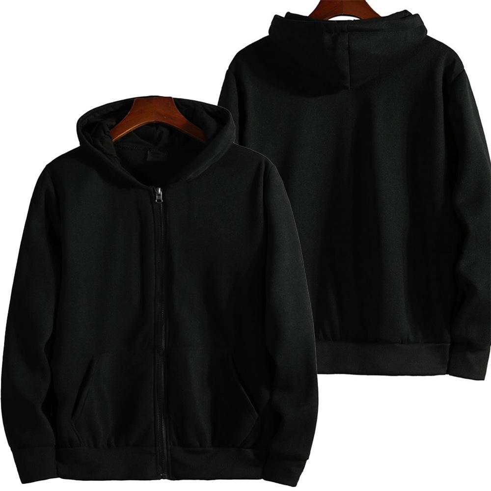 Unisex Britischer Stil Einfarbige Strickjacke mit Kapuze und Reißverschluss - Lockere Passform Sportliche Jacke