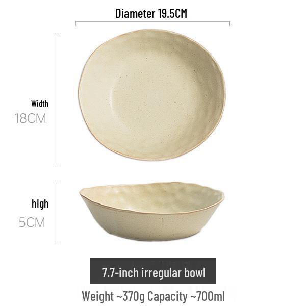 Japanese Handmade Wabi-Sabi Style Retro Pottery Salad and Dessert Plate