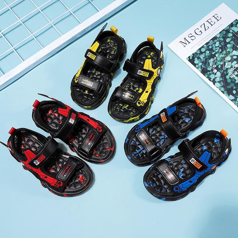 Children's Sandals Summer New Beach Shoes Sports Breathable Velcro Non-slip Casual Medium and Large Children Wholesale