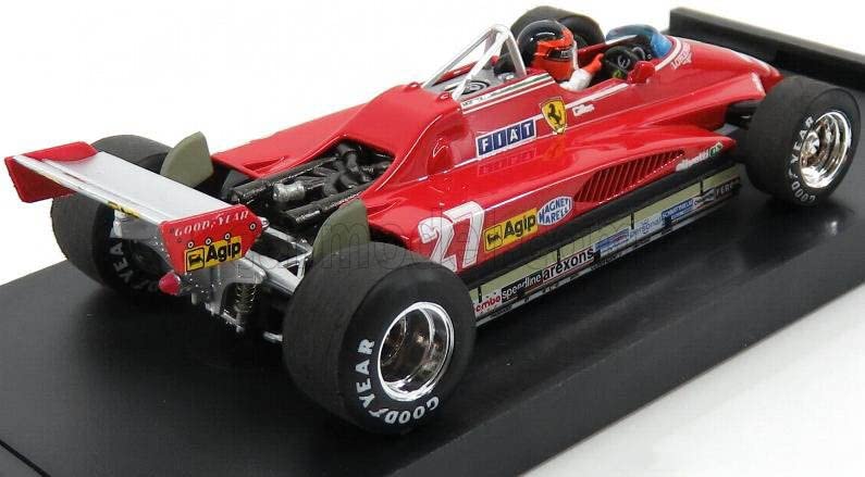 Brumm Scale Ferrari F1 126C2 Gilles Villeneuve Figure 1982 Brazilian Grand Prix BRUMM FERRARI GILLES VILLENEUVE 1/43 Included, [Used]