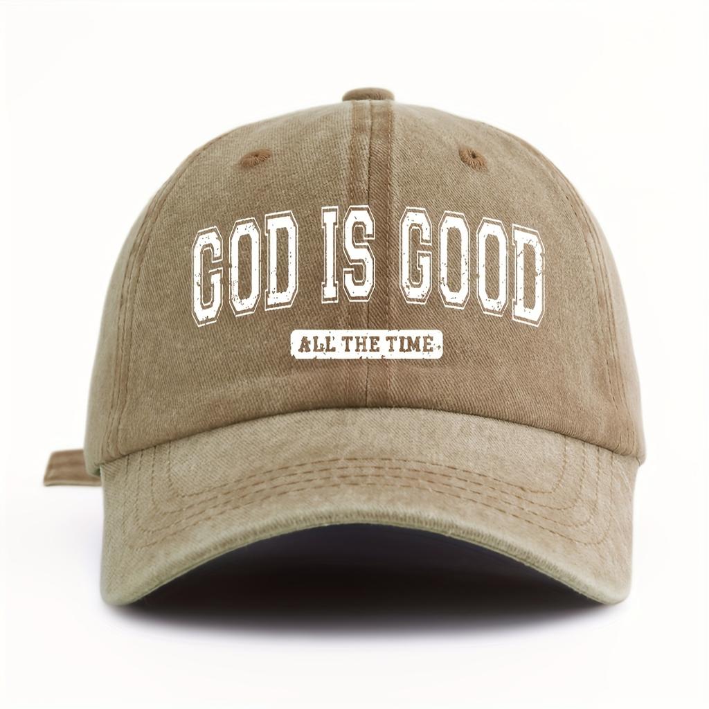 GOD IS GOOD Baseball Cap Lightweight Adjustable Unisex GOD IS GOOD Print Washed Baseball Cap  Dad Hat for Outdoor Sports