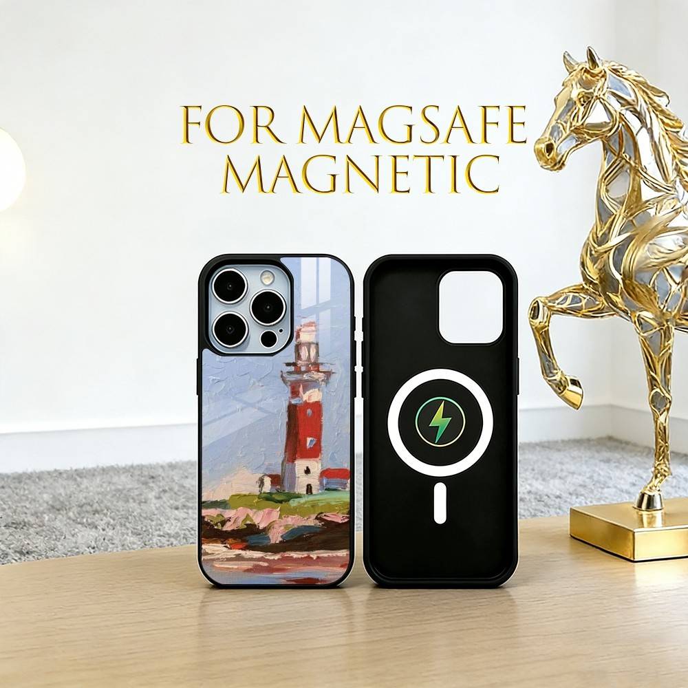 Art oil painting of a lighthous Phone Case For iPhone17,16,15,14,13,12,11 Plus,Pro Magnetic with Magsafe Wireless Charging