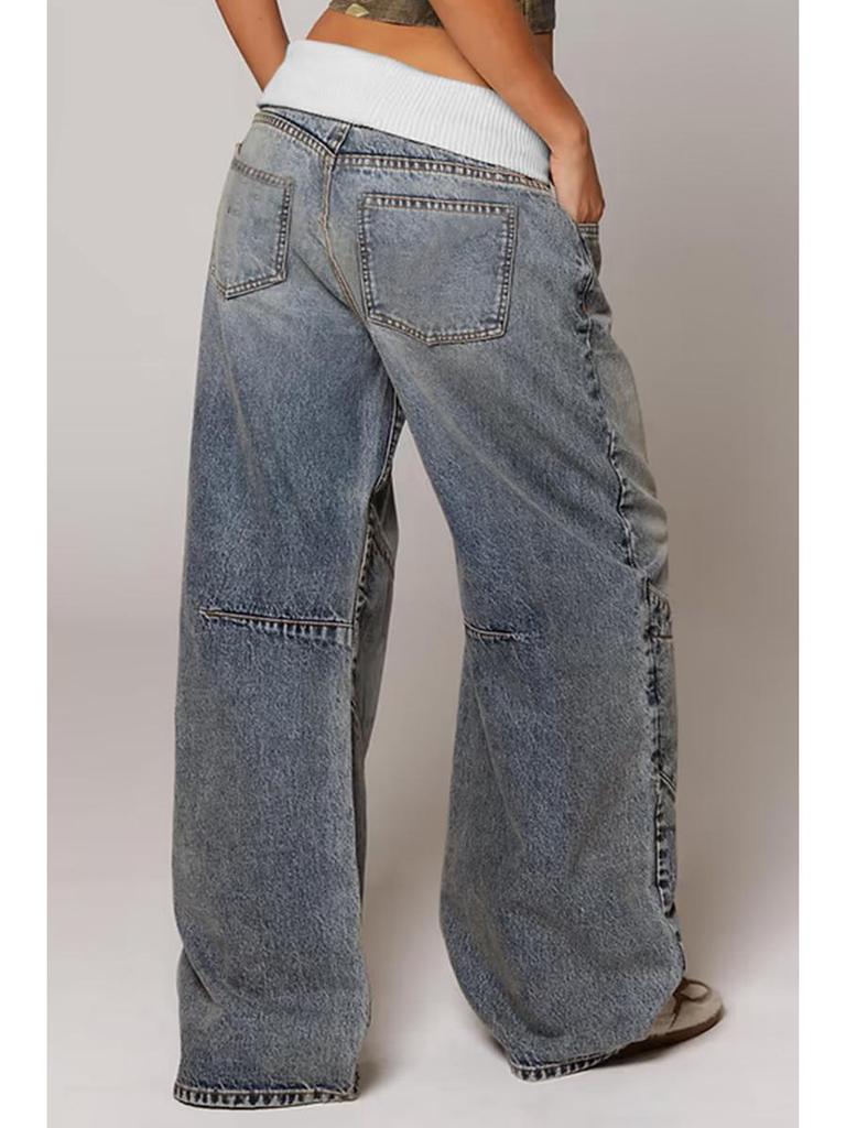 Vintage Faded Denim Loose Straight-Leg Ripped Jeans for Women - European & American Street Retro Style