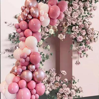 Lovely Pink Garland Arch Welcome 96Pcs  Party Balloon Valentines Day Anniversary Birthday Party Wedding Decorations Grand Event
