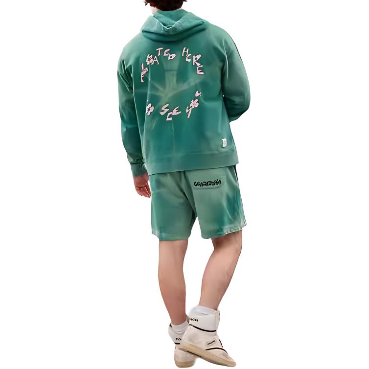 Coach FW23 Washed Hooded Printed Long Sleeve Sweatshirt Unisex sweatshirt Green CN987-GRU