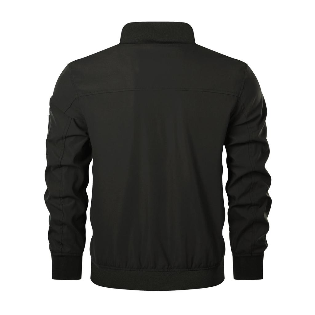 Men's Casual Stand Collar Pilot Jacket: Spring/Autumn Zipper Design, European Fit, Invoicing Available