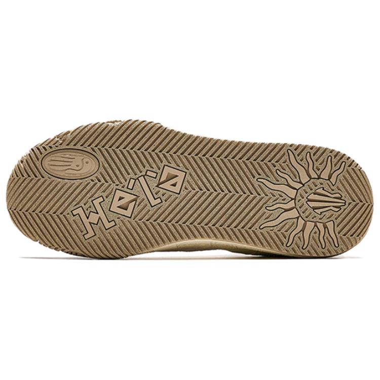 Anta Hela Textile, Synthetic Leather Low top Skateboard Shoes Men's Light Beige White/Chalk/Mud Gray 112541801-1