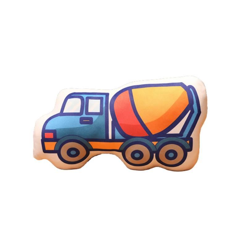 Roztomilý kreslený polštářek ve tvaru auta plyšová hračka pro děti Včetně hasičských aut a policejních aut