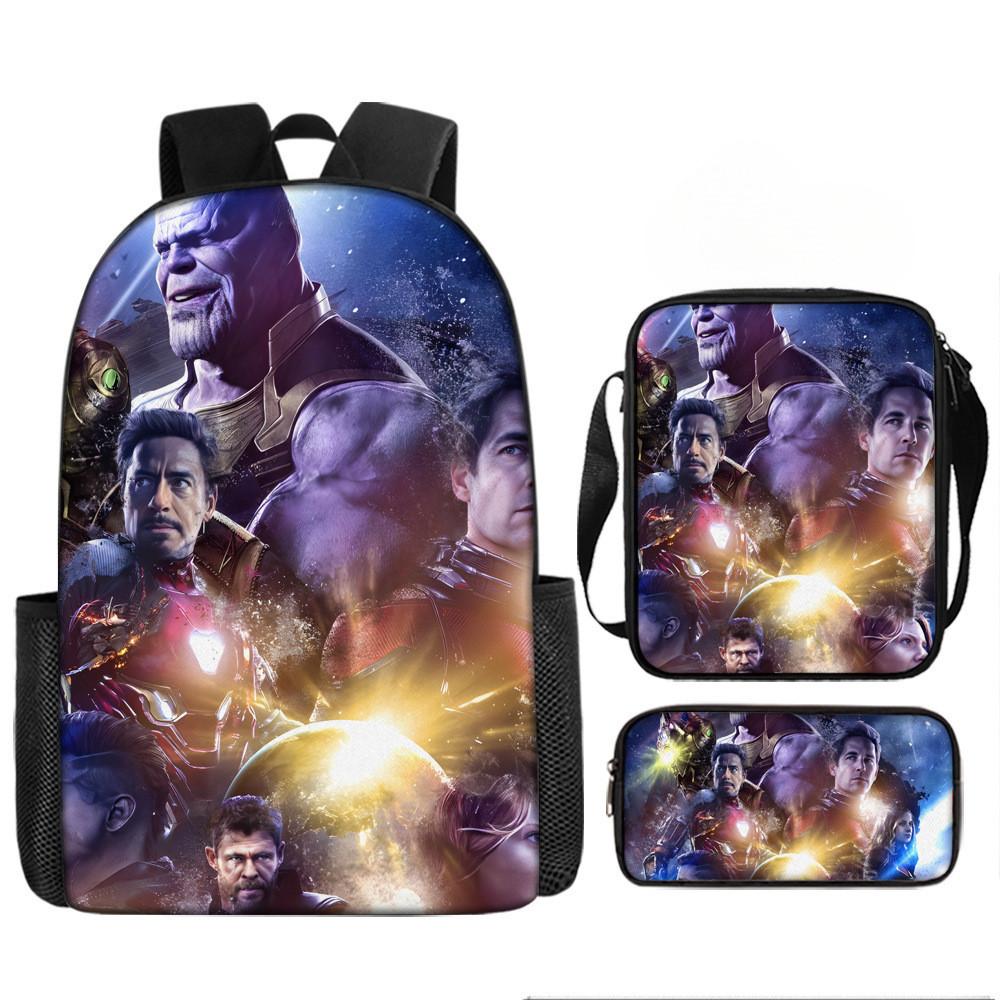Printed Avengers The Backpack Set Oxford Fabric Pencil Case Essentials School