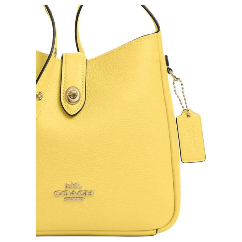 Coach Hadley 19 Brand Logo Fine Pebbled Leather Crossbody Bag Small Women's Yellow