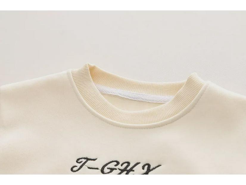 Set elegant de iarnă pentru băieți, din două piese, hanorac plus catifea și pantaloni de trening