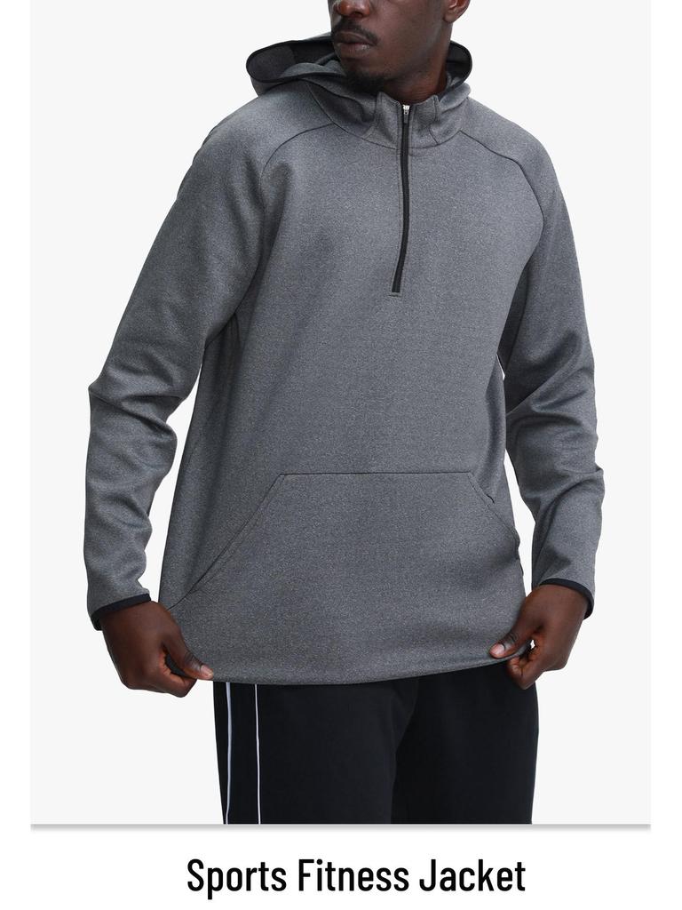 Men's Quick-Dry Outdoor Sports Hoodie for Running and Training - Loose Fit, Plus Size