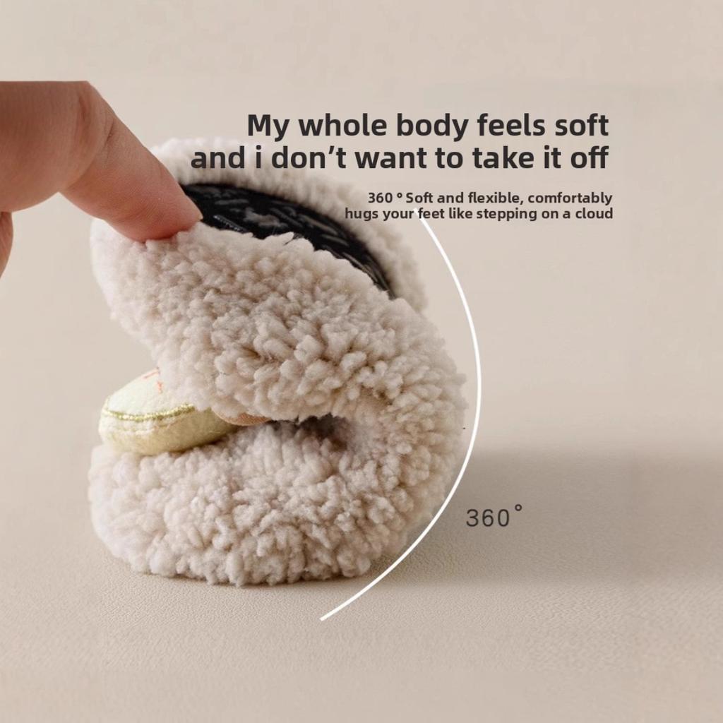 Floor Socks, Children's Autumn and Winter Thick Velvet Baby Walking Shoes, Baby Anti Slip Soft Soled Floor Socks, Early Education Shoe Covers