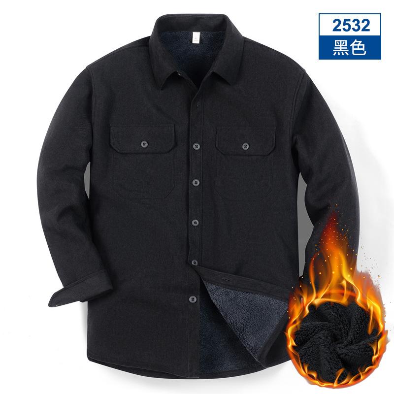 

Осень и зима 2025 Новая ретро рубашка с длинным рукавом, карманом, свободного кроя, повседневная, универсальная L чёрный