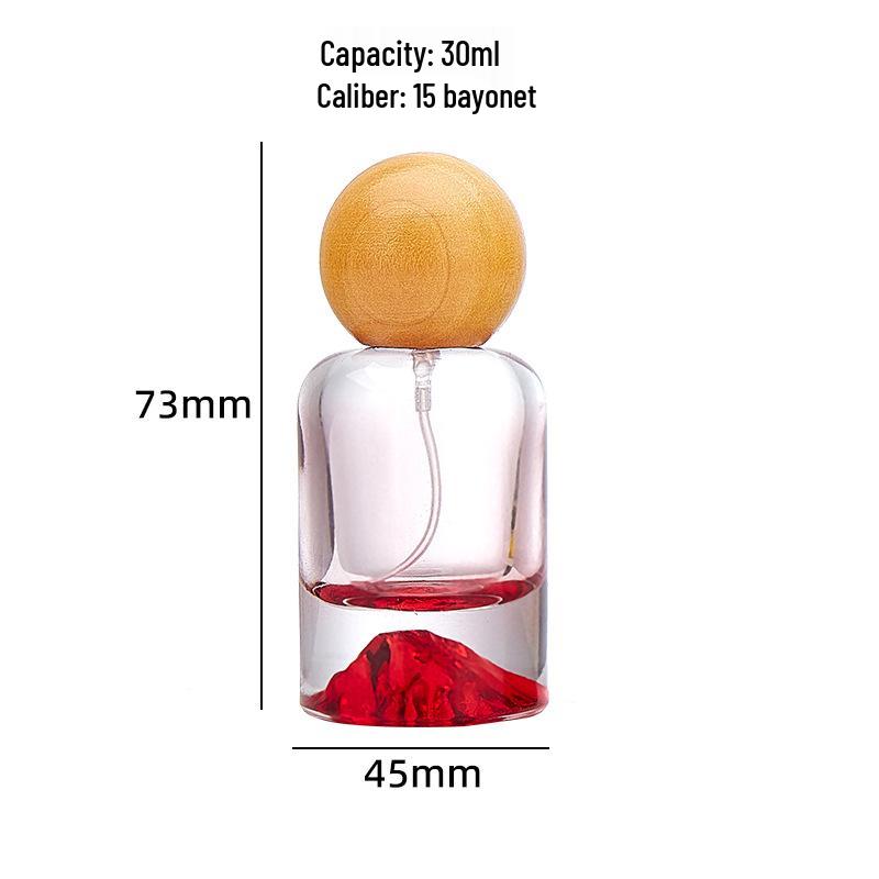 Transparent Cylindrical Volcano Base Perfume Spray Bottle - Portable Press-Type Dispenser