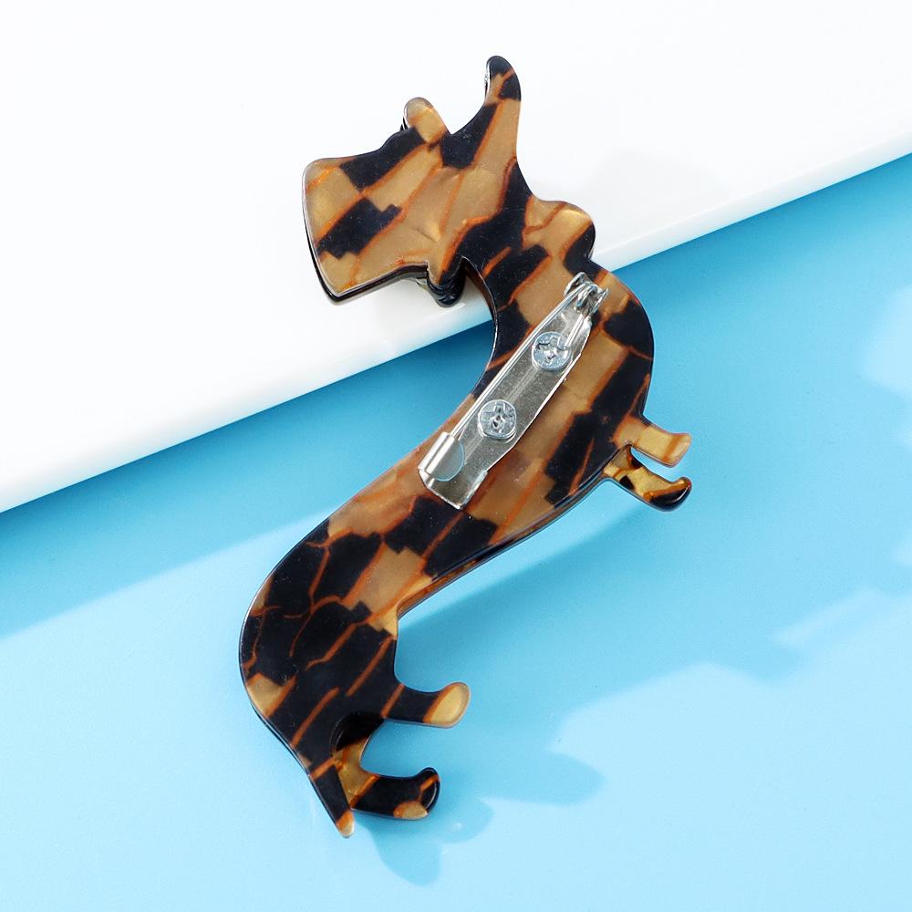 Fashion Acrylic Acetate Dachshund Dog Brooch Cute Cartoon Animal Pin