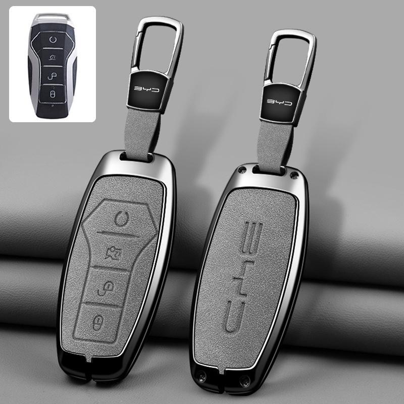Car Zinc Alloy Key Cover Case For BYD Song Plus Atto 3 Han EV Yuan Tang DM 2018 Qin Seal Dolphin E2 Keychain Interior Accessory