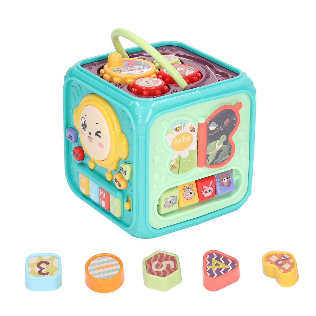 Kid Drum Set Music Light Smart House Function Safe Early Learning Six Sided Drum Toys for Boys