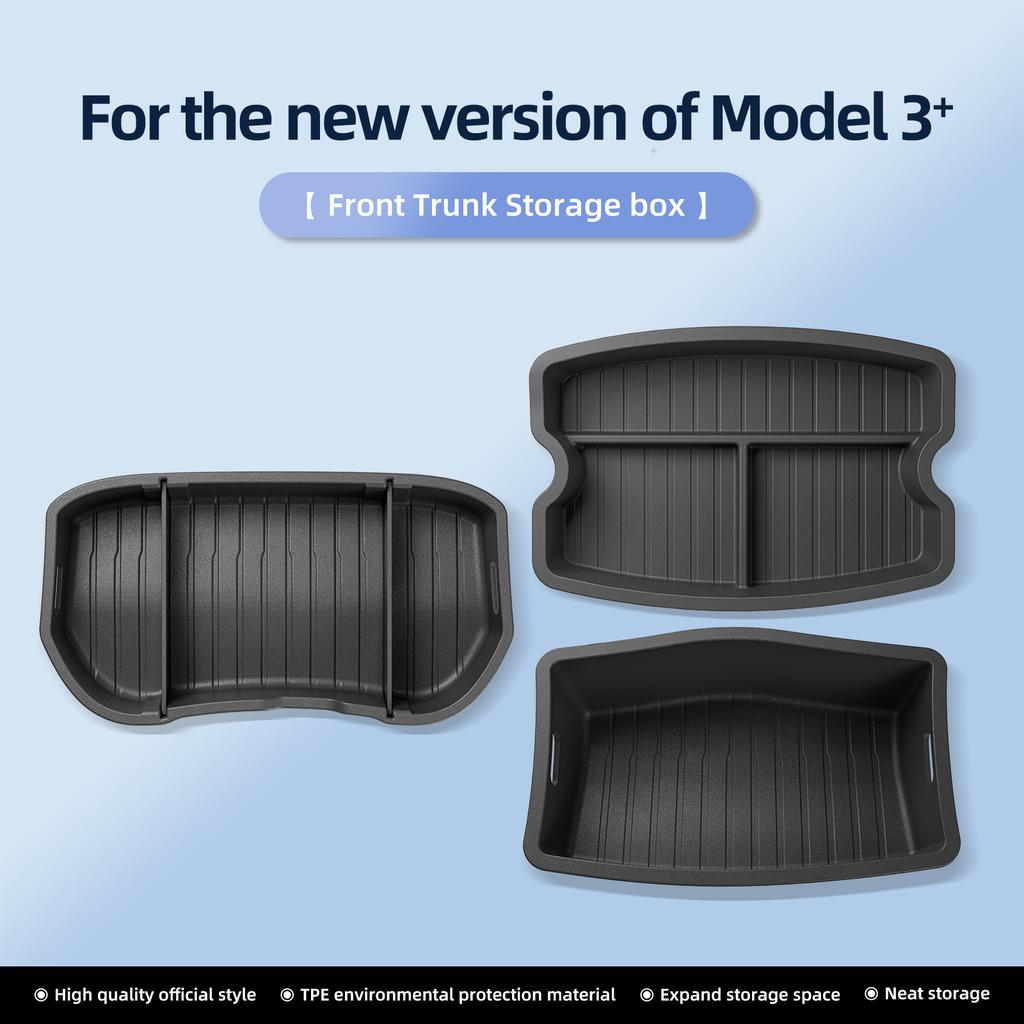 for Tesla Model 3 Highland 2025 2025 Front Trunk Storage Box Organizer Tray Mat Car Interior Accessories Rear Trunk Storage Case