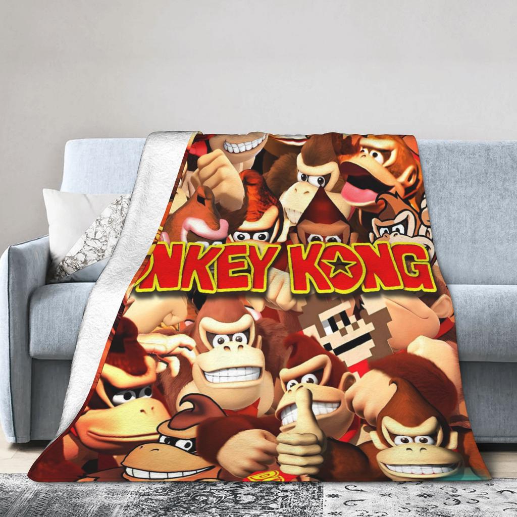 Donkeys Kong Bananzas Blanket Super Warm Fashion Plush Throw Blanket For Girls Boys Bedroom Flannel Bedspread Bed Cover