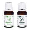 Naturalis Sinus Relief Therapeutic Grade Essential Oil Set 2 of Peppermint Essential Oil, Eucalyptus Essential Oil - 15ml