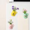 Mini Ceramic Vase Refrigerator Magnet with Fake Flower DIY MAMA MOM Letter 3D Miniature Flower Vase Fridge Magnet Decoration Mother's Day Gift