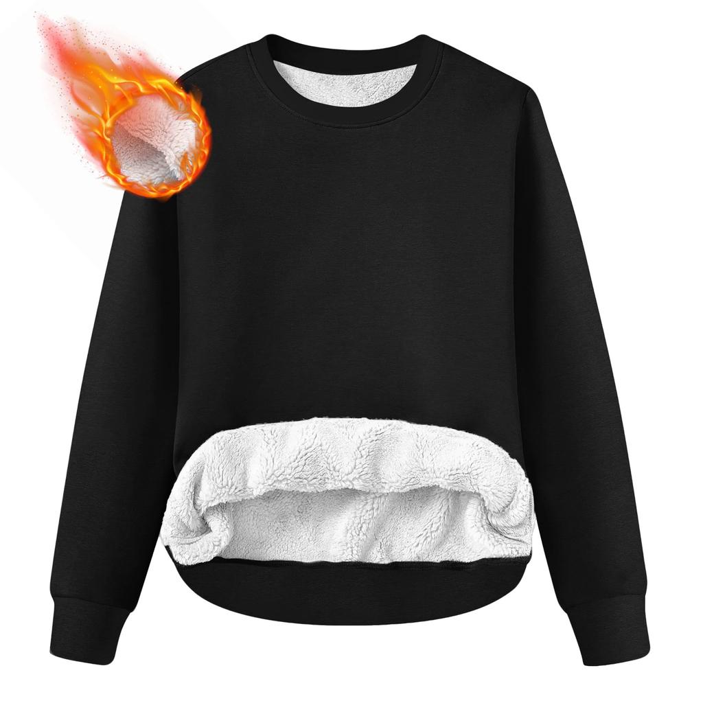 Herr Rundhals Fleecefodrad Tjock Enfärgad Sweatshirt