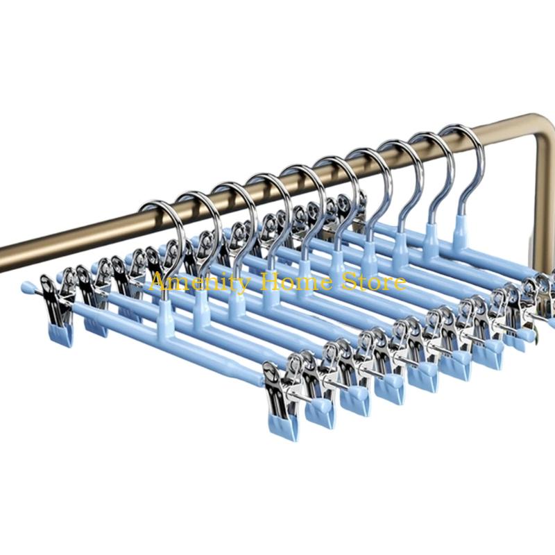 F26C Nonslip Thickened Adjustable Stainless Steel Pants Hangers Multipurpose Clothes Hook For Home Laundry Organization