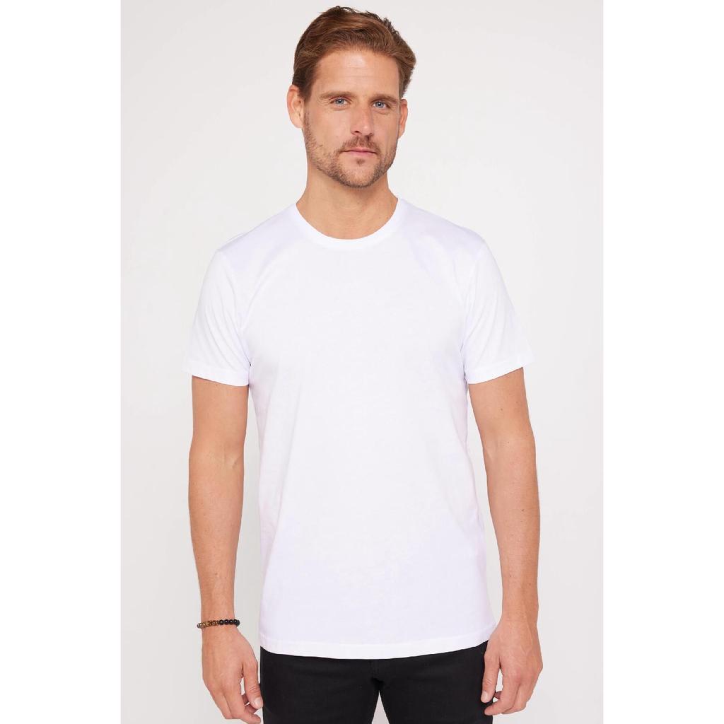 Unisex Slim Fit Slim Fit 100% Cotton Soft Textured White Crew Neck T-shirt