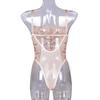 Lace Embroidery Bandage See-Through Sexy Bodysuit for Women