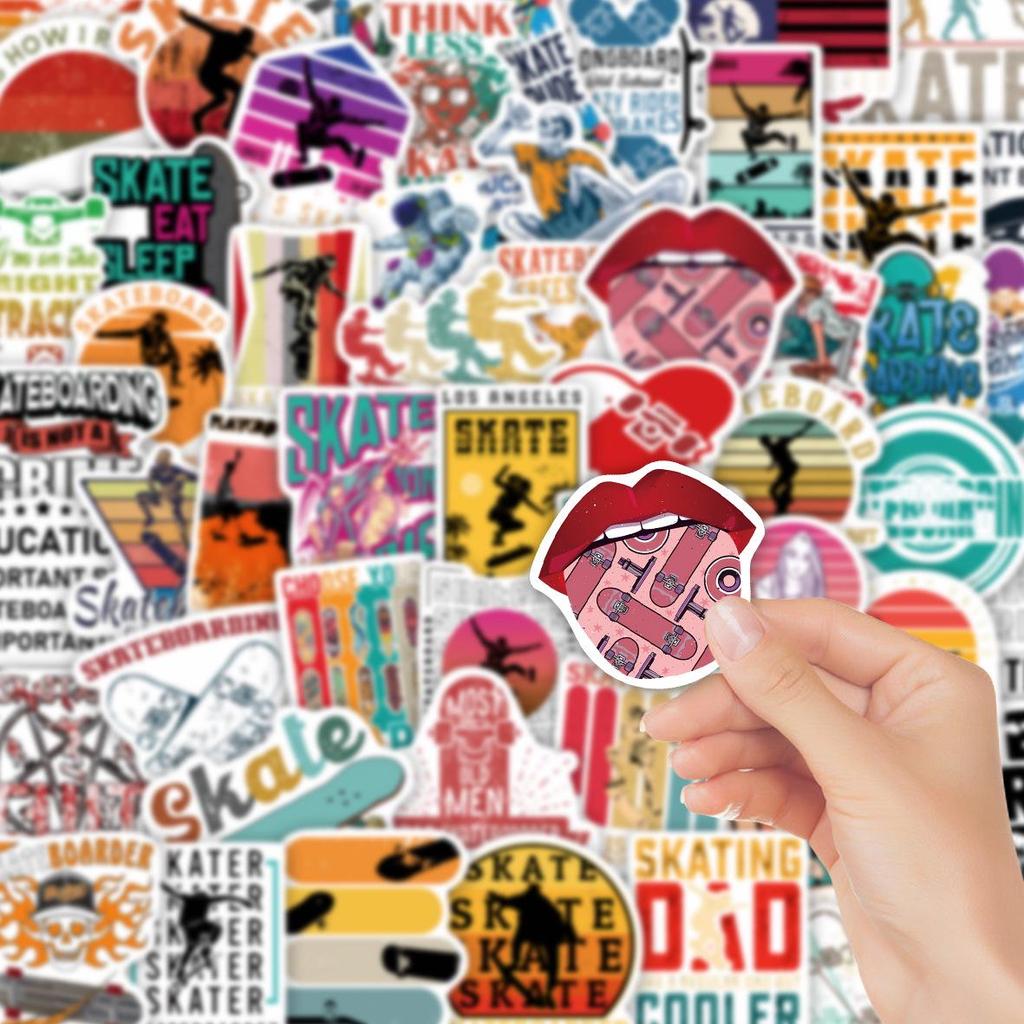 55-Piece Skateboard Graffiti Stickers Set for DIY, Notebooks, Luggage, and Decoration