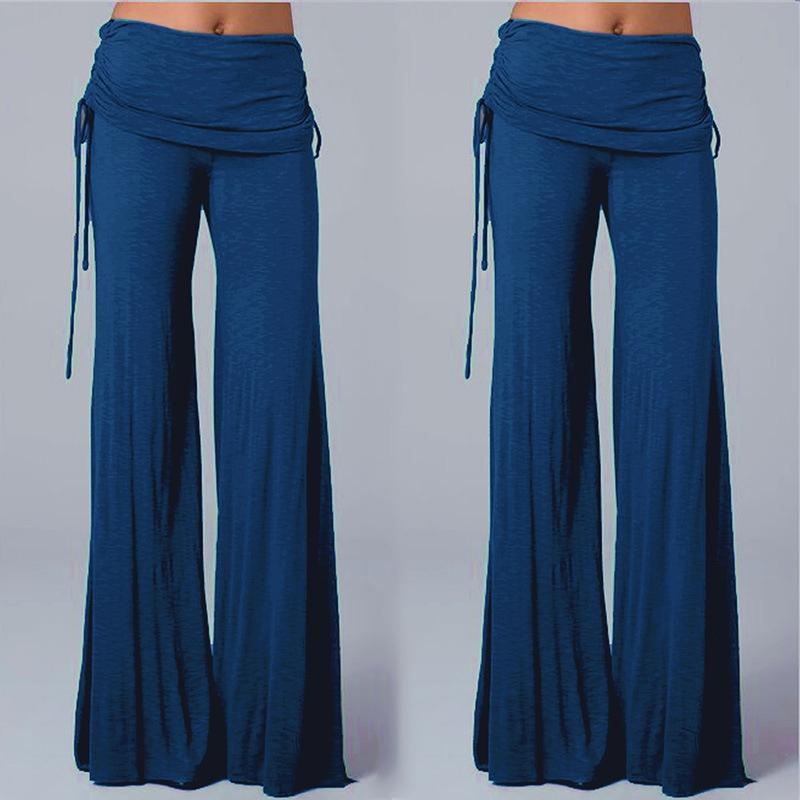 Women's Spring Summer Straight Wide Straight Hollow Wide Leg Pants Office Casual Pants Multicolor Dance Trousers