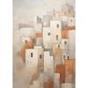 Vintage Vasen und Pflanzen Marokkanischer Innenhof Mediterranes Dorf Poster Leinwandbild Druck Wandkunst Bild Zimmer Heimdekoration