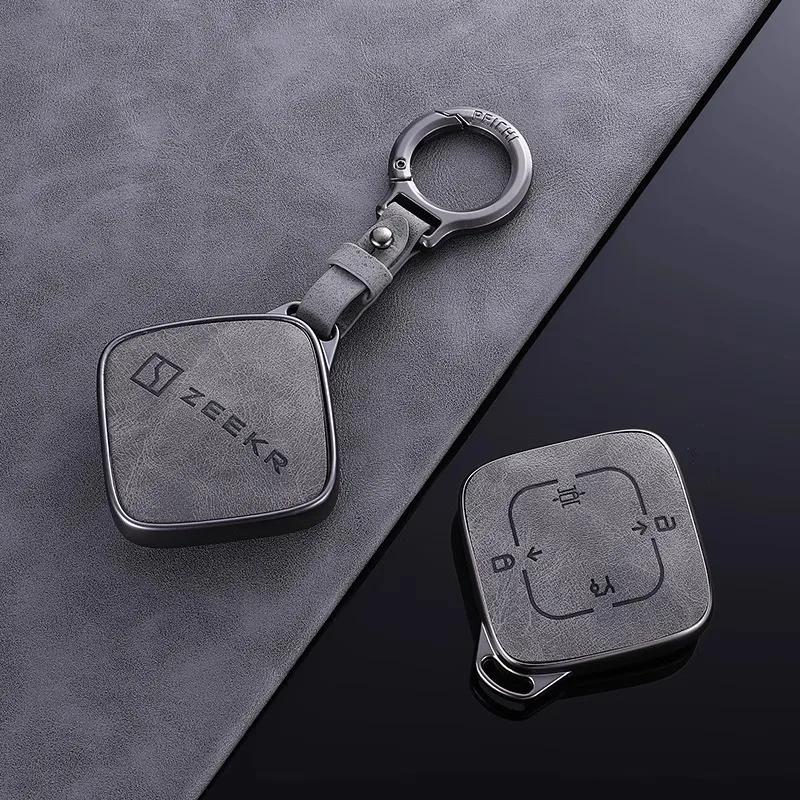 Portable Key Case For Zeekr 001 Zeekr X Remote Car Key Cover Fob Holder Protection Shell Keyring Keychian Accessories