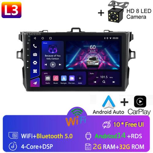 9" Android14Car Stereo Radio for Toyota Corolla E140/150 2007 2008 2009 2010 2011 2012 2013 Multimedia Player 2 Din DVD Speaker