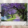 1Pcs Printed Jacaranda Tree Lake Decoration Background Winter Backdrop Decorations For Photo Studio Photo Booth Christams Party