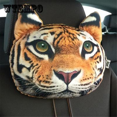 Animal Print Headrest Car Seat Support Pillow Memory Foam Pillow Cervical Column Protection Tool