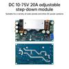 ABUO-CC CV MPPT Solar Charging DC-DC Buck Converter Module 10-75V Input To 2-60V Output 20A Adjustable Step-Down Module