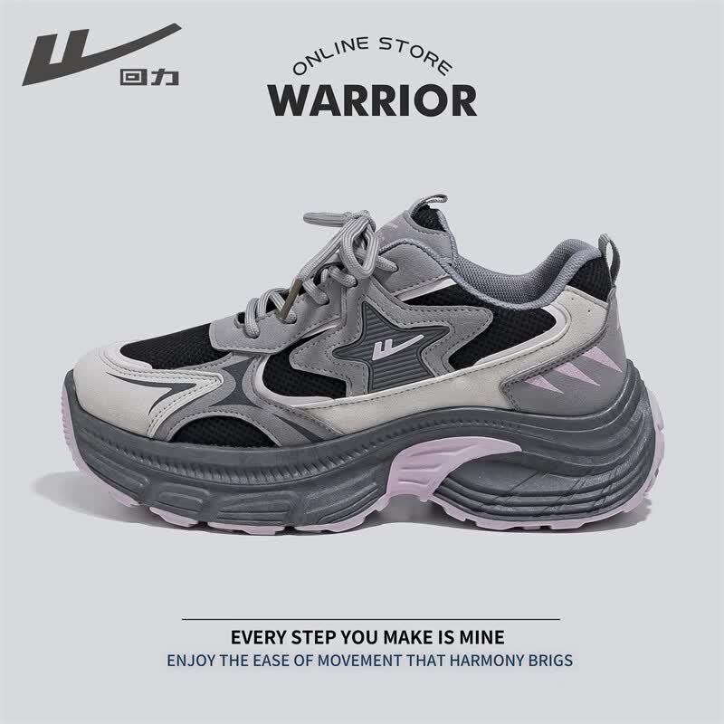 Warrior Women's Casual Mesh Breathable Height-Increasing Dad Shoes