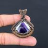Natural Sage Amethyst Gemstone Handmade Copper Wire Wrap Pendant 2.17" n4T55